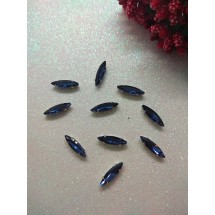 Стразы в цапах "Узкий листик" 4*15 мм цв. темно-синий, цена за 1 шт